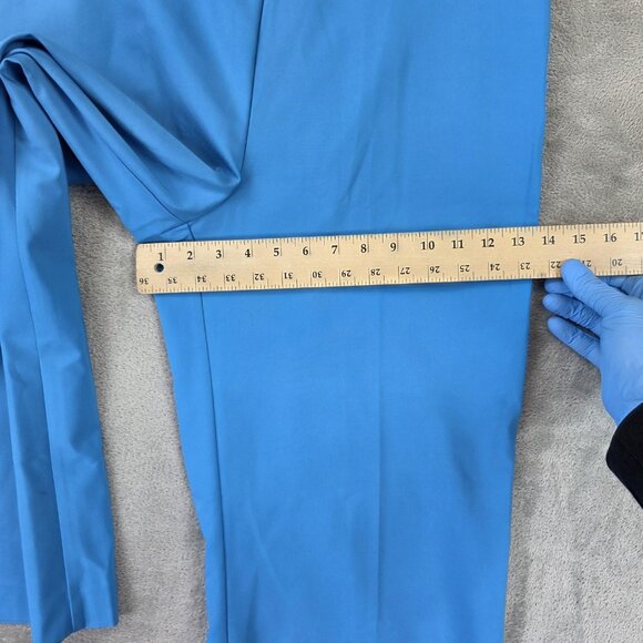 Mango Wide Leg Pants Womens Size 12 Blue High Waist 312FARRITO Work Trousers - Picture 6 of 13